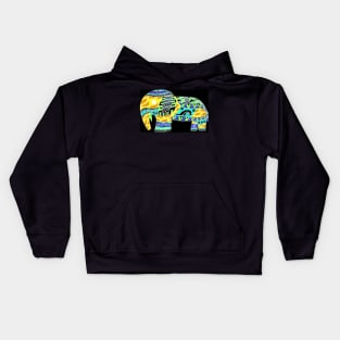 elephant in fancy pattern totonac cloth ecopop art Kids Hoodie